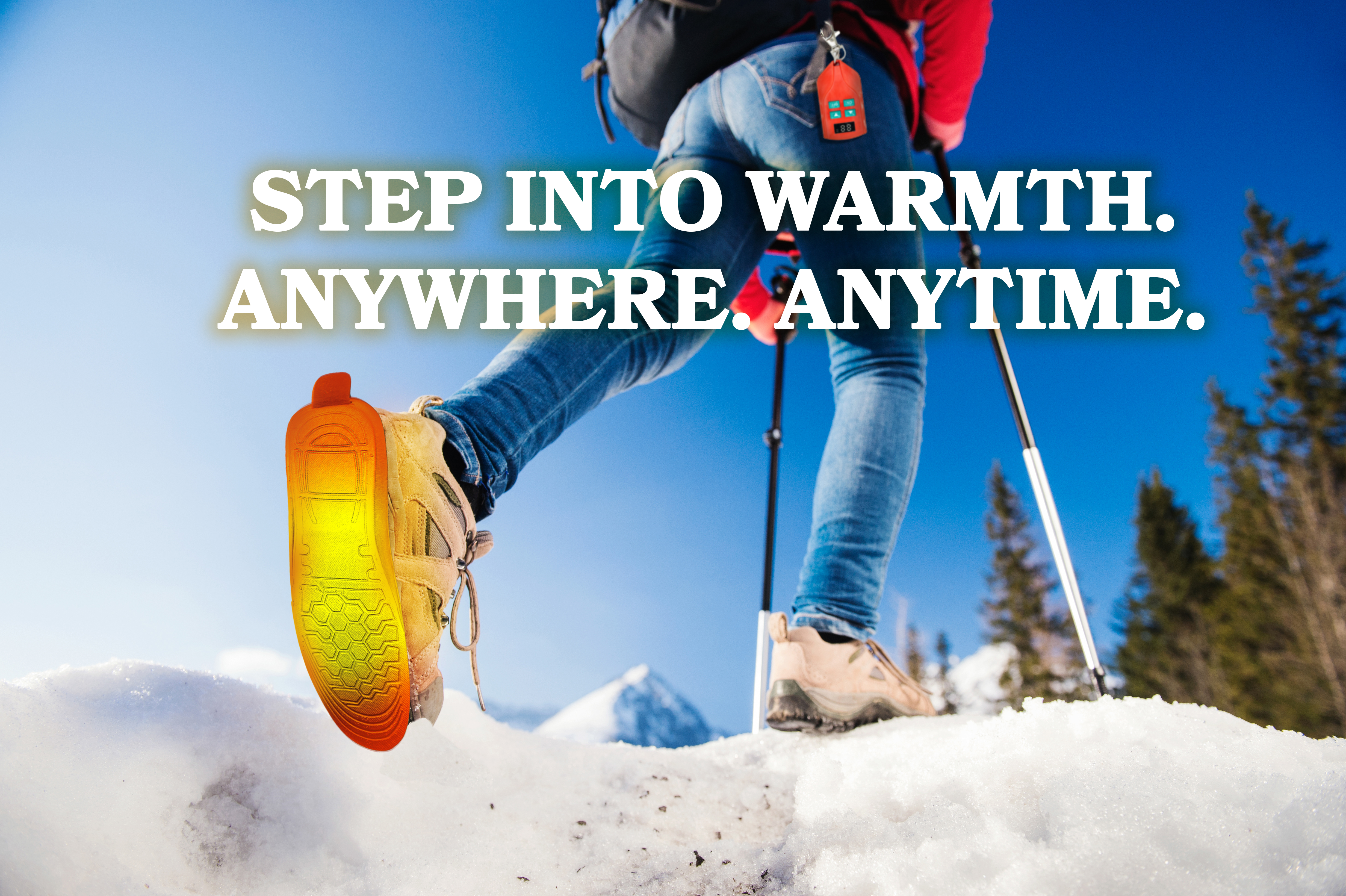 OUTDOOR GALA RECHARGEABLE HEATED INSOLES FOR MEN & WOMEN WITH REMOTE, 3.7V 2000MAH BATTERY, FOOT WARMERS FOR WINTER, HIKING, SKII