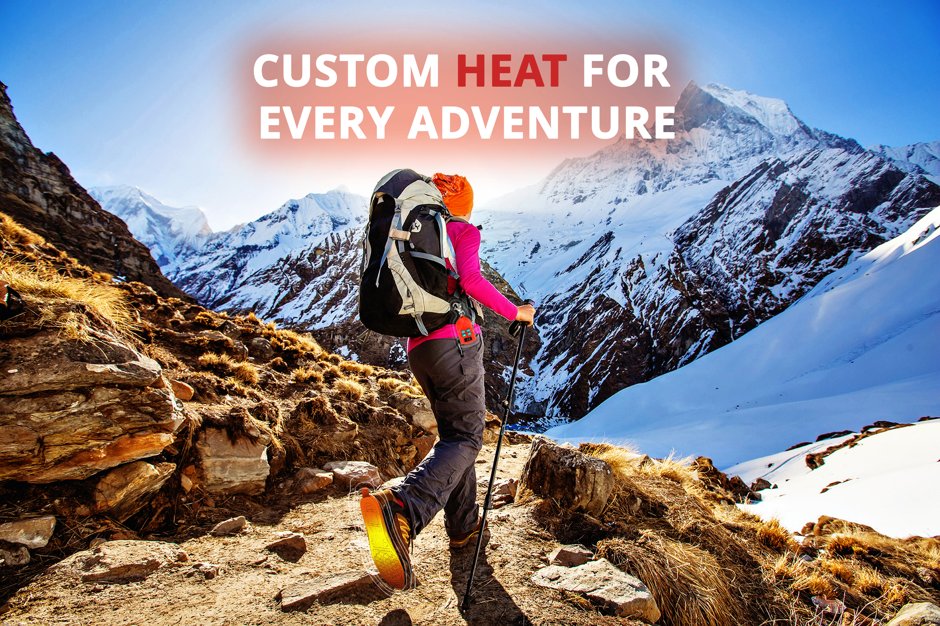 OUTDOOR GALA RECHARGEABLE HEATED INSOLES FOR MEN & WOMEN WITH REMOTE, 3.7V 2000MAH BATTERY, FOOT WARMERS FOR WINTER, HIKING, SKII